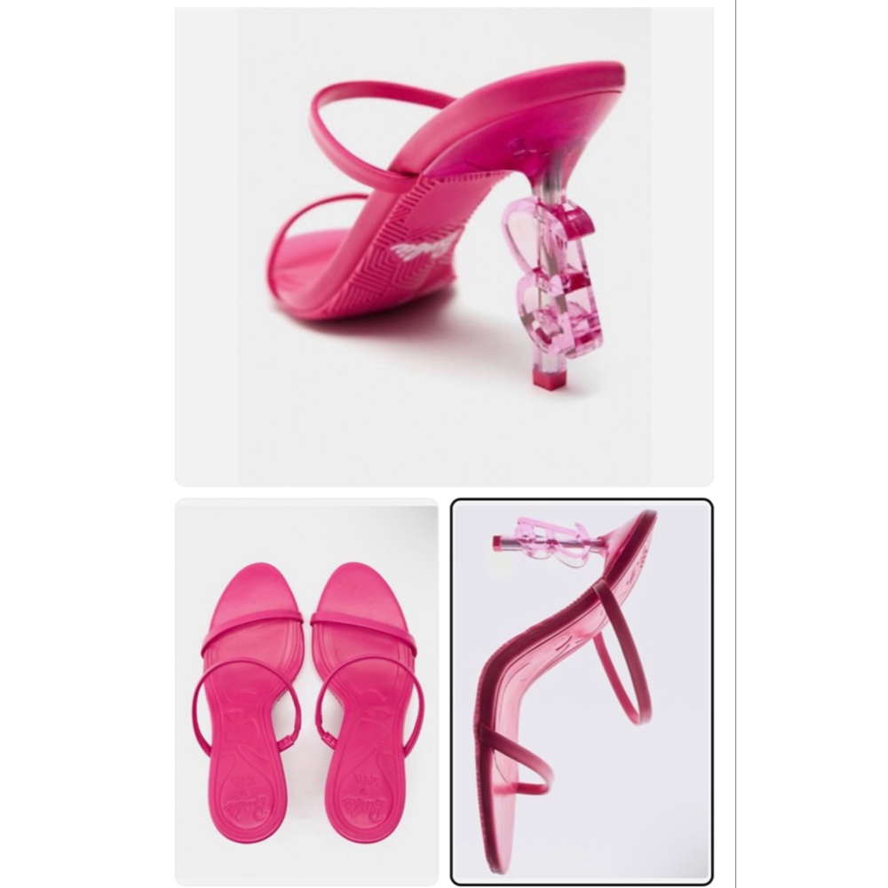 Zara Barbie Heeled Leather Sandals Size 6.5 US 37 EU Limited Edition